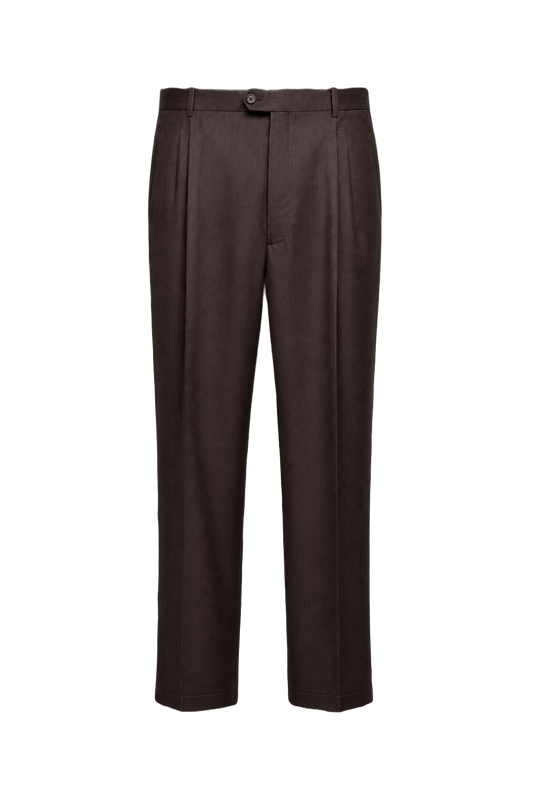 1970s Brown Wool Trousers - Front View