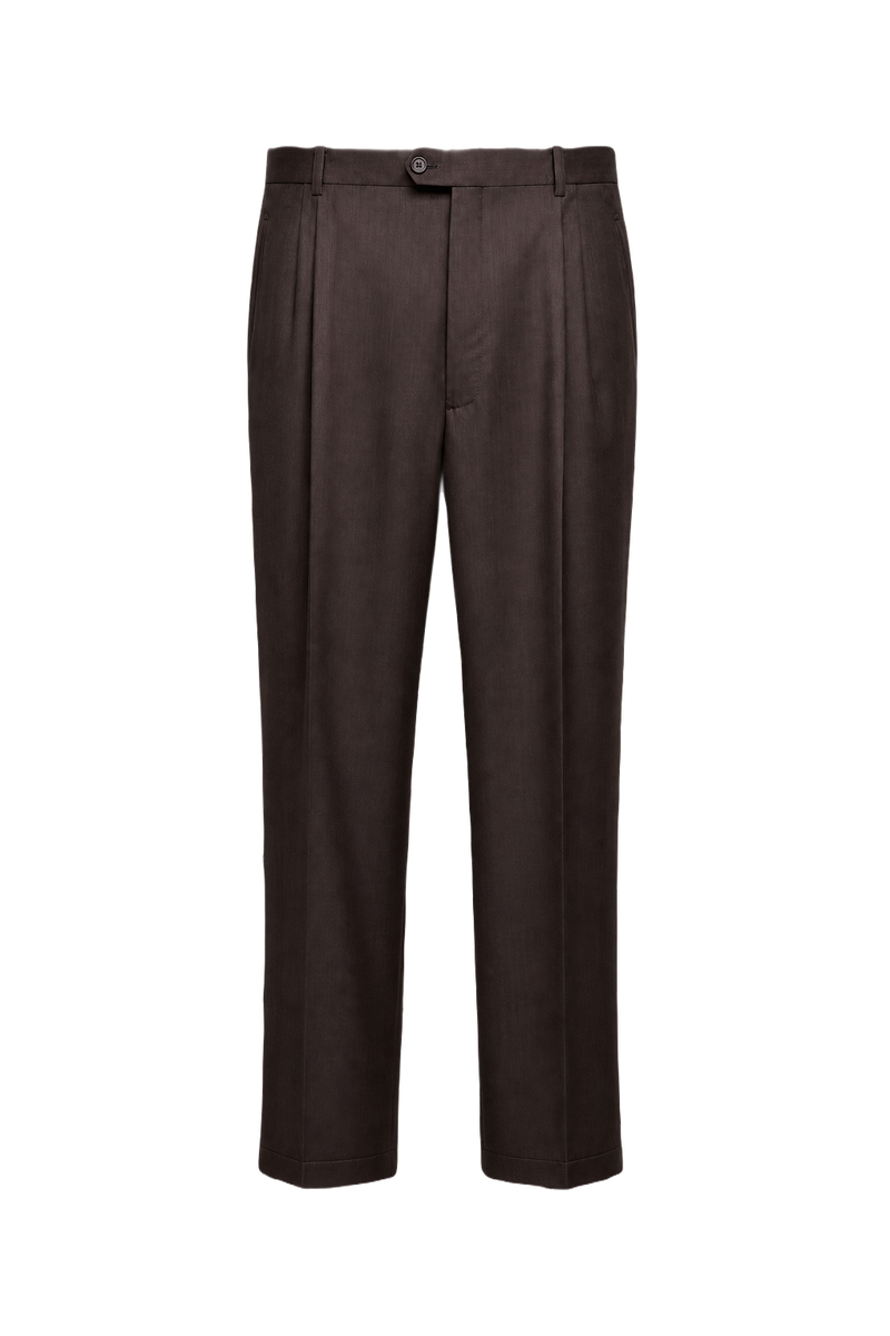 1970s Brown Wool Trousers - Front View