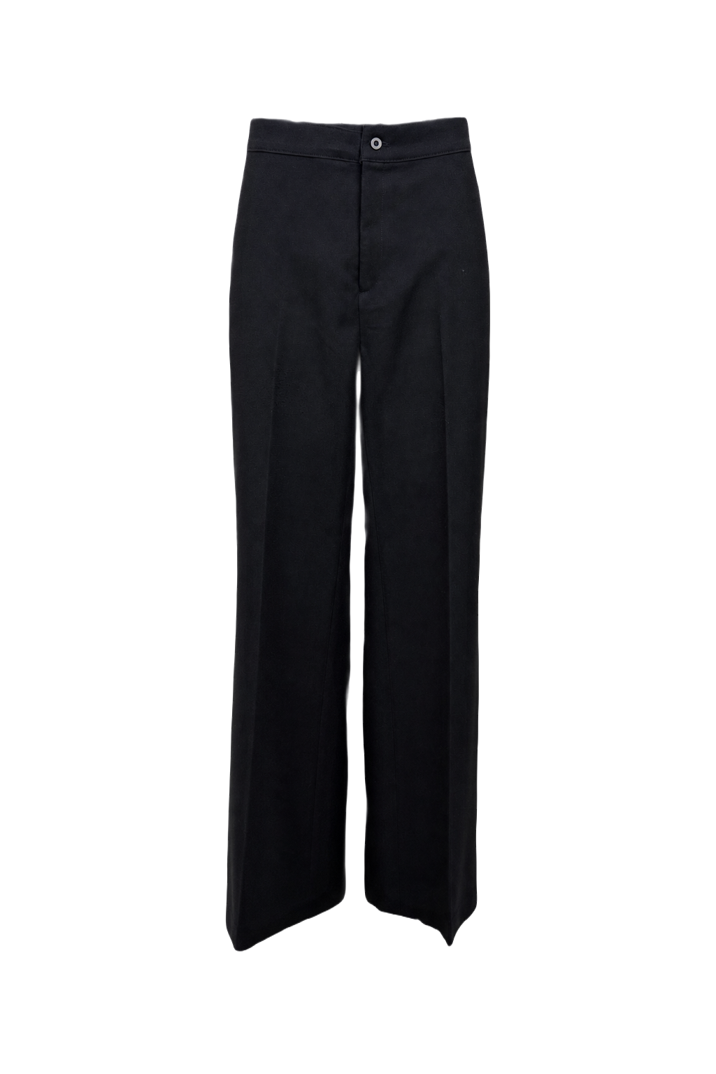 1970s Black Wool Pants - Front View