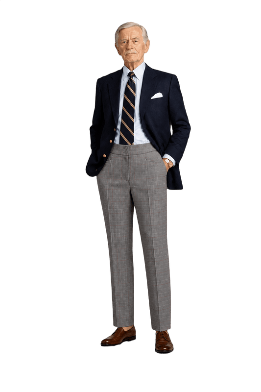 1960s Grey Wool Plaid Trousers - Model