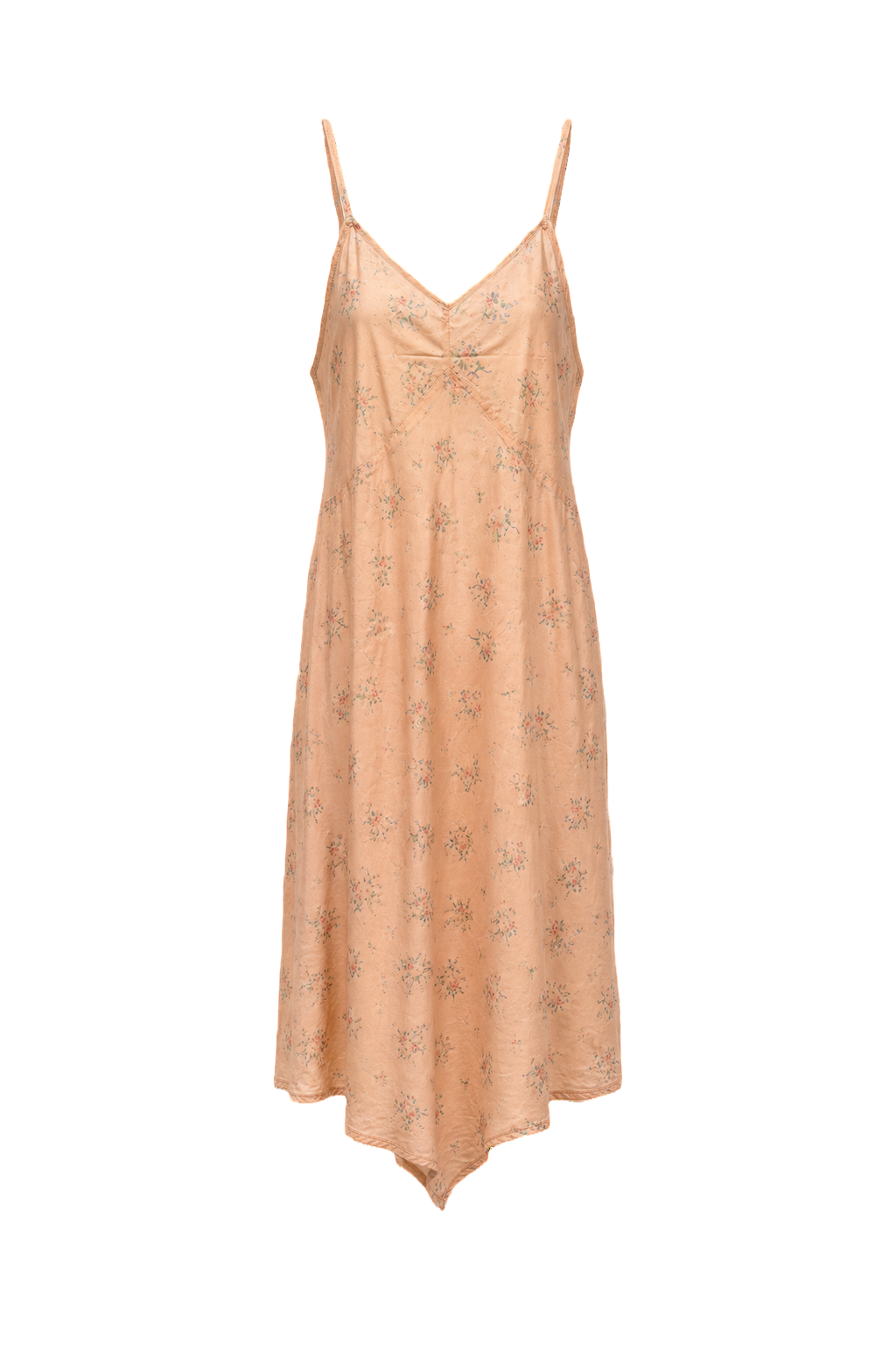 1950s Peach Silk Slip Dress - Front View