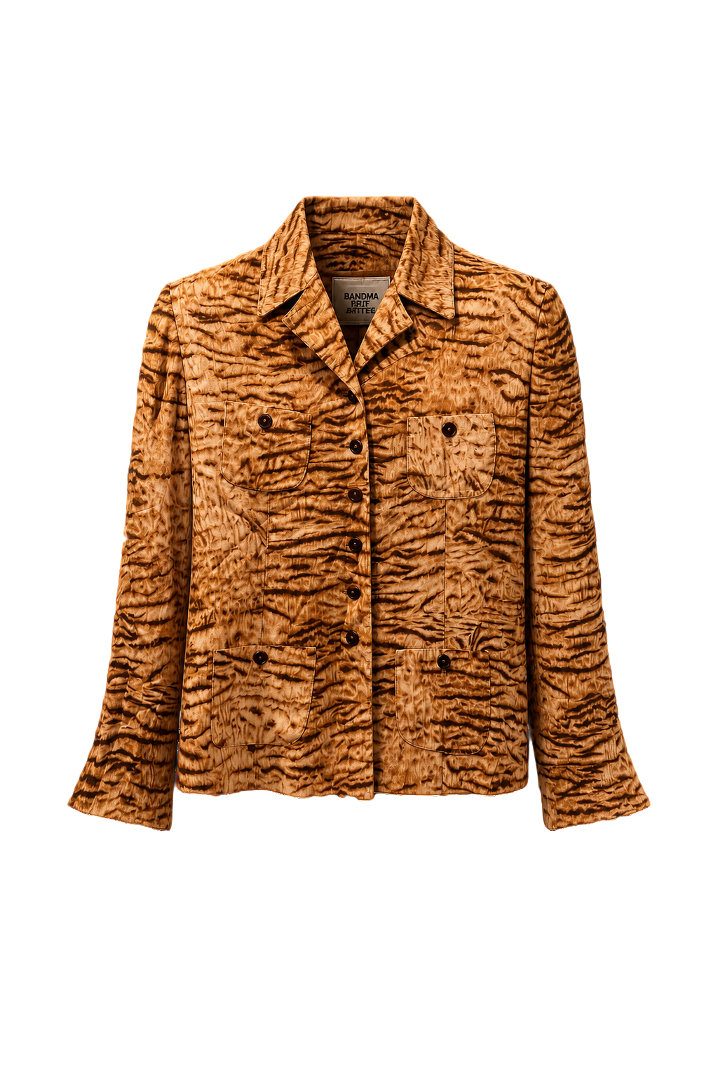 1990s Brown Synthetic Jacket - Front View