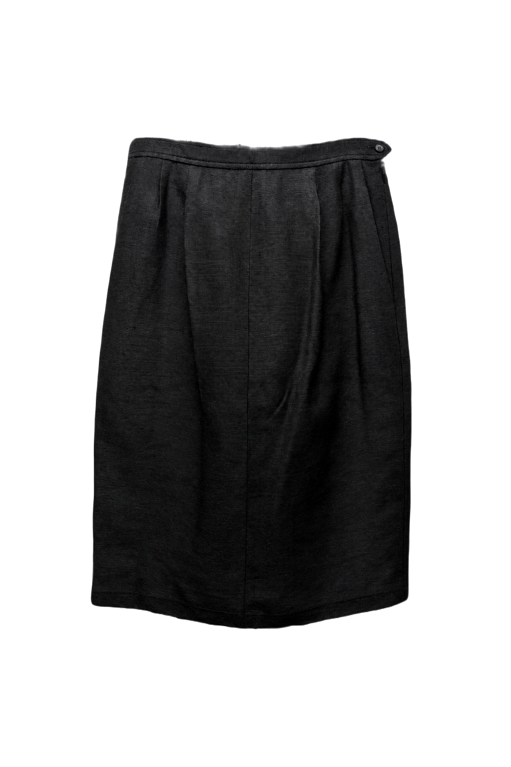 1970s Charcoal Silk Skirt - Front View