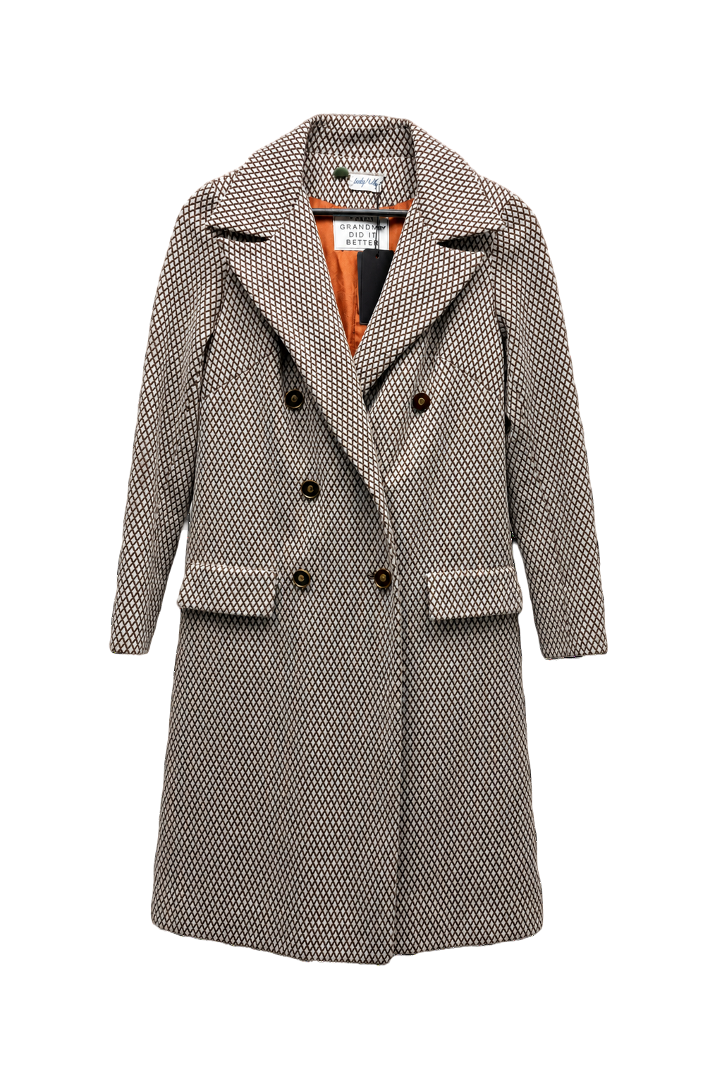 1960s Cream White Cotton Blend Coat - Front View