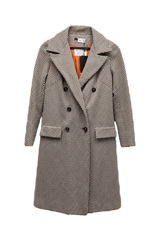 1960s Cream White Cotton Blend Coat - Front View