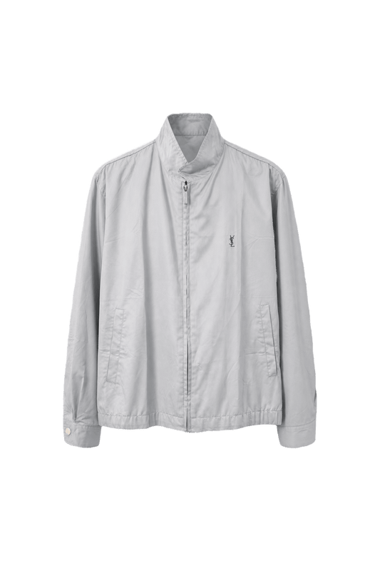 1980s Light Blue Cotton Blend Jacket - Front View