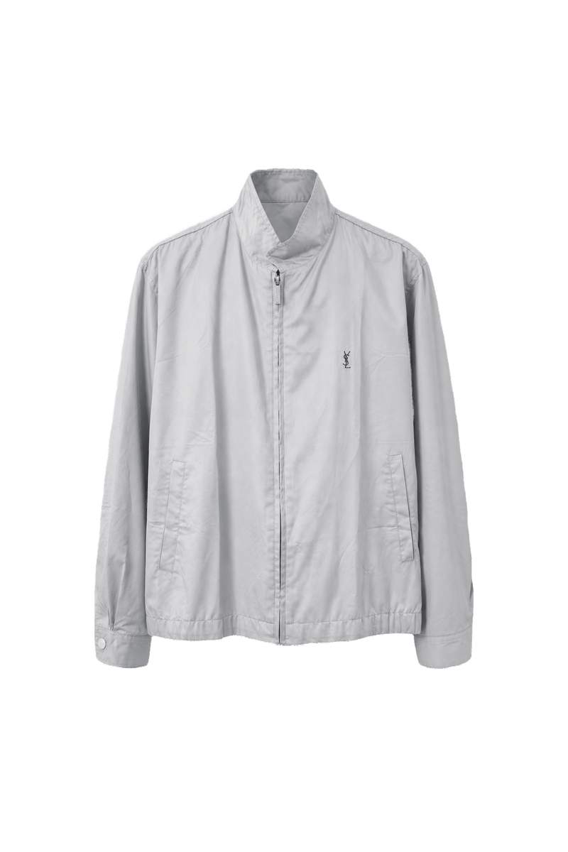 1980s Light Blue Cotton Blend Jacket - Front View