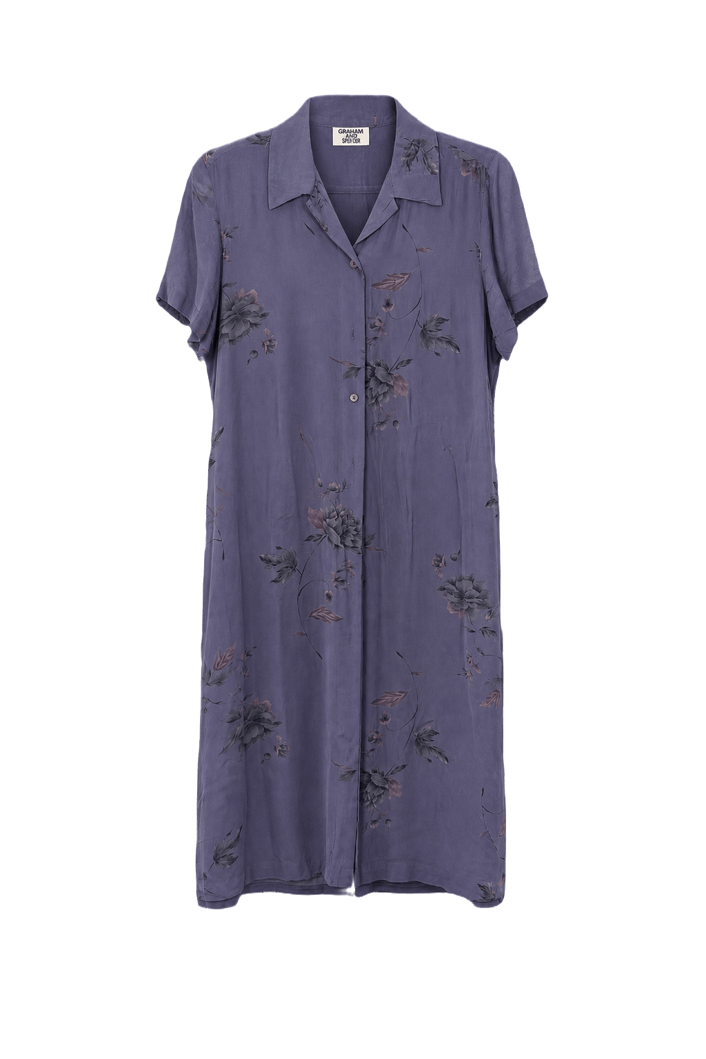 1970s Lavender Rayon Dress - Front View