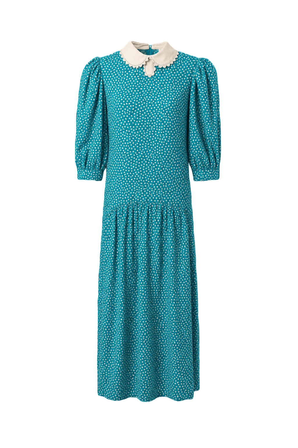 1960s Turquoise Cotton Dress - Front View
