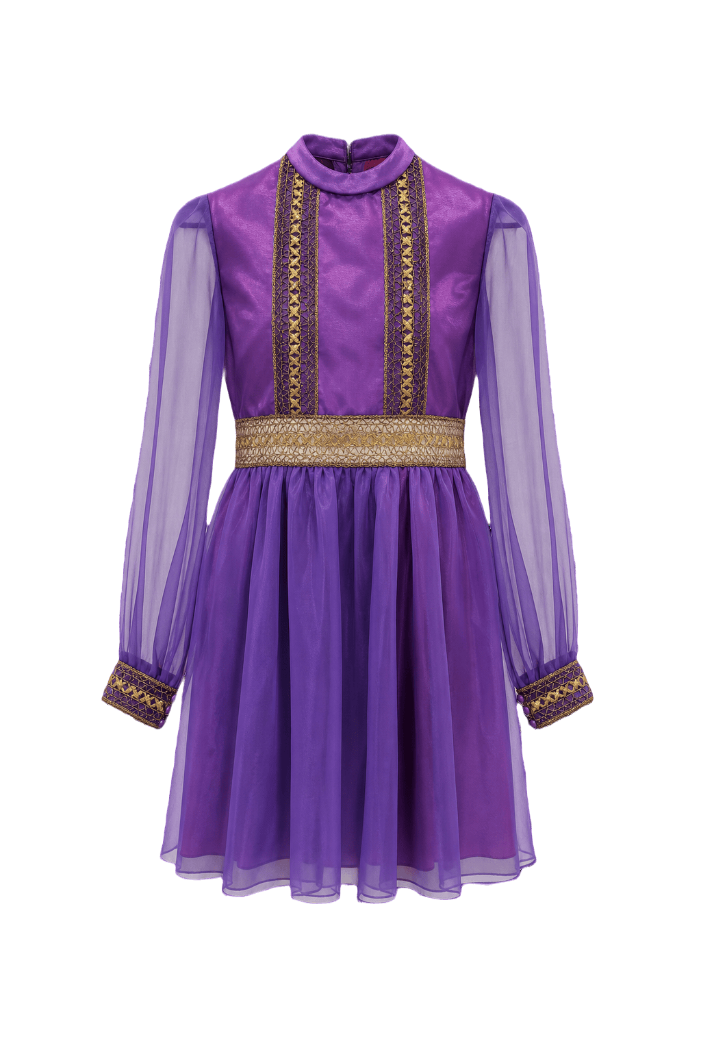 1970s Purple Synthetic Dress - Front View
