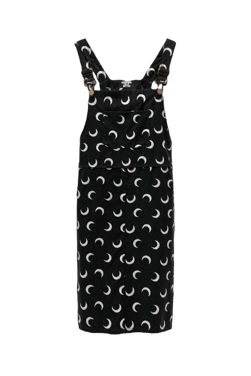 1990s Black Cotton Blend Jumper Dress - Front View