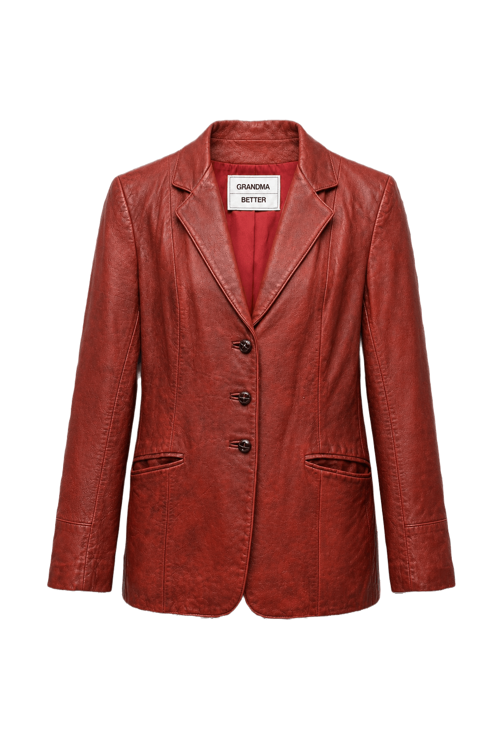 1990s Deep Burgundy Leather Jacket - Front View
