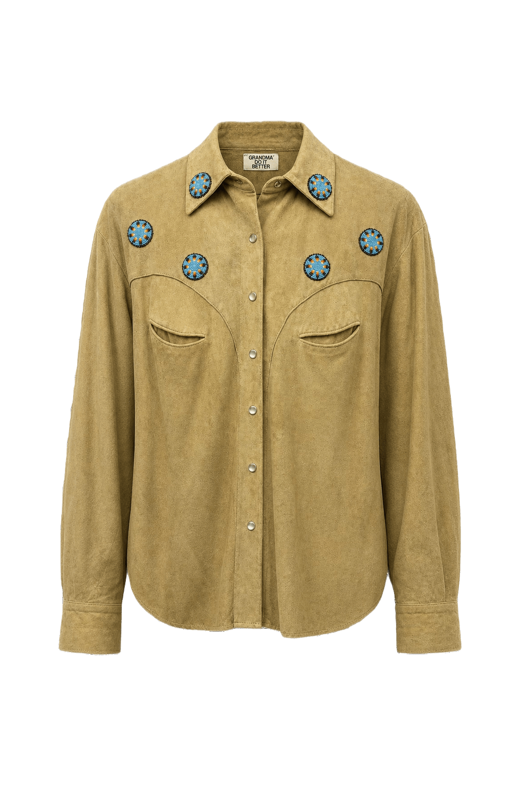 1970s Tan Suede Shirt - Front View