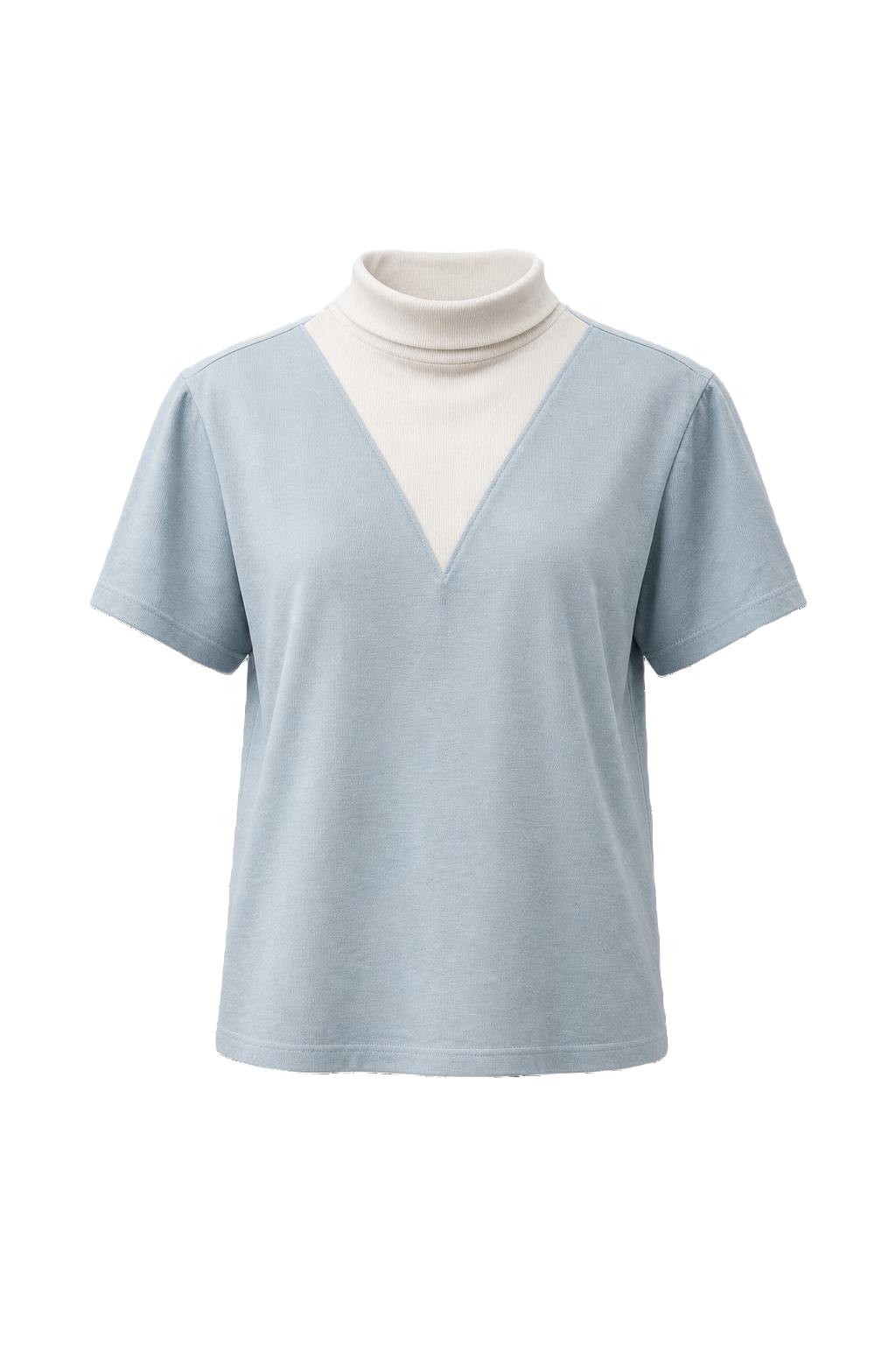1980s Light Blue Cotton Blend Shirt - Front View