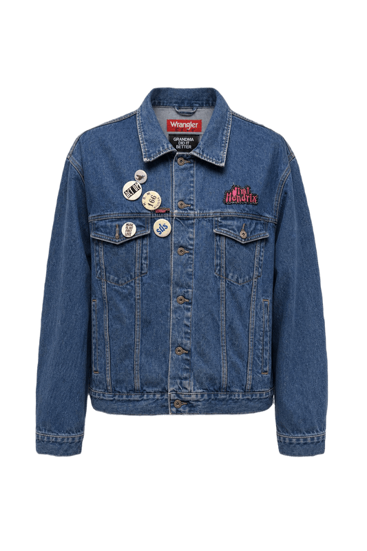 1990s Blue Denim Wrangler Denim Jacket - Front View