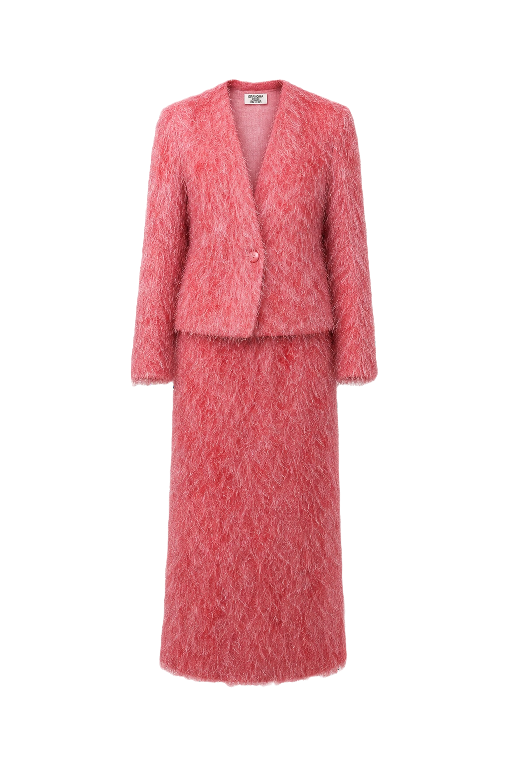 1980s Pink Polyester Set - Front View