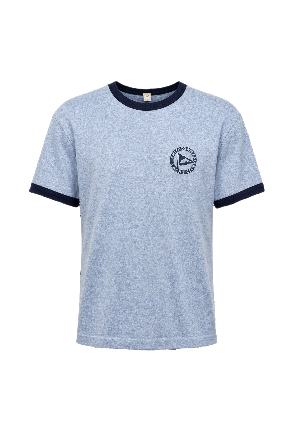 1990s Light Blue Cotton Blend T-Shirt - Front View