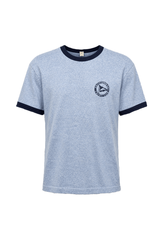 1990s Light Blue Cotton Blend T-Shirt - Front View