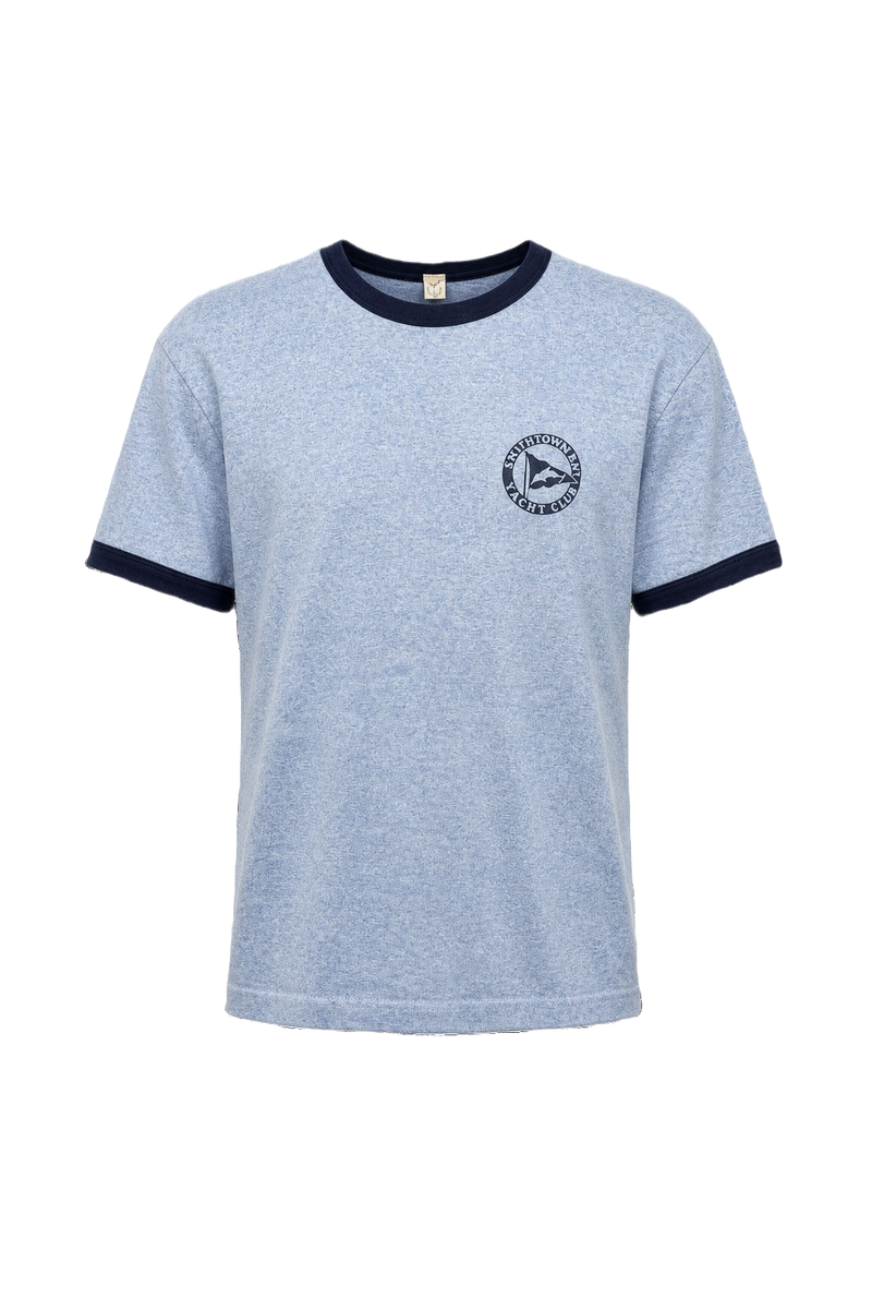 1990s Light Blue Cotton Blend T-Shirt - Front View