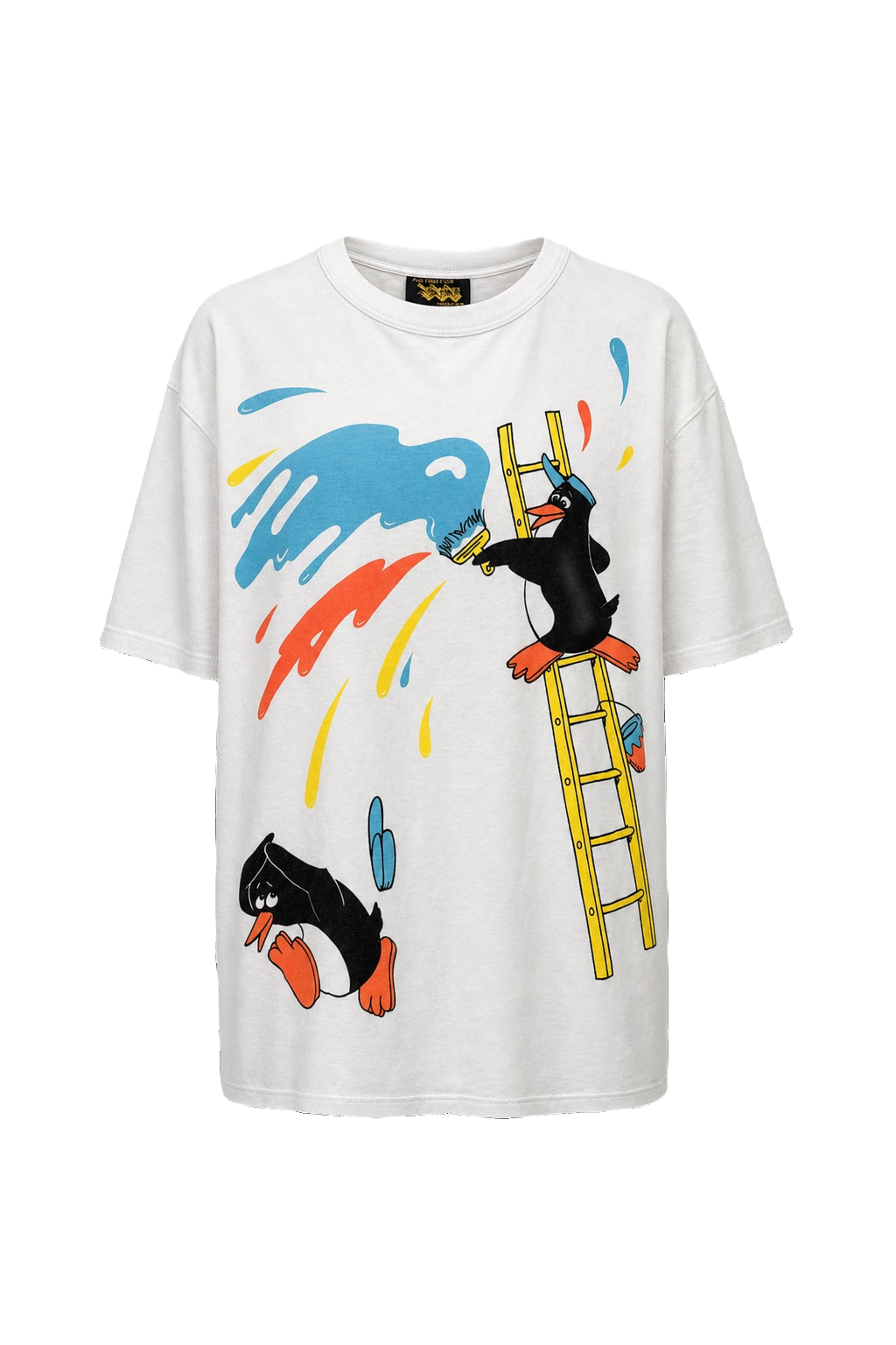 1990s White Cotton Graphic Print T-shirt - Front View
