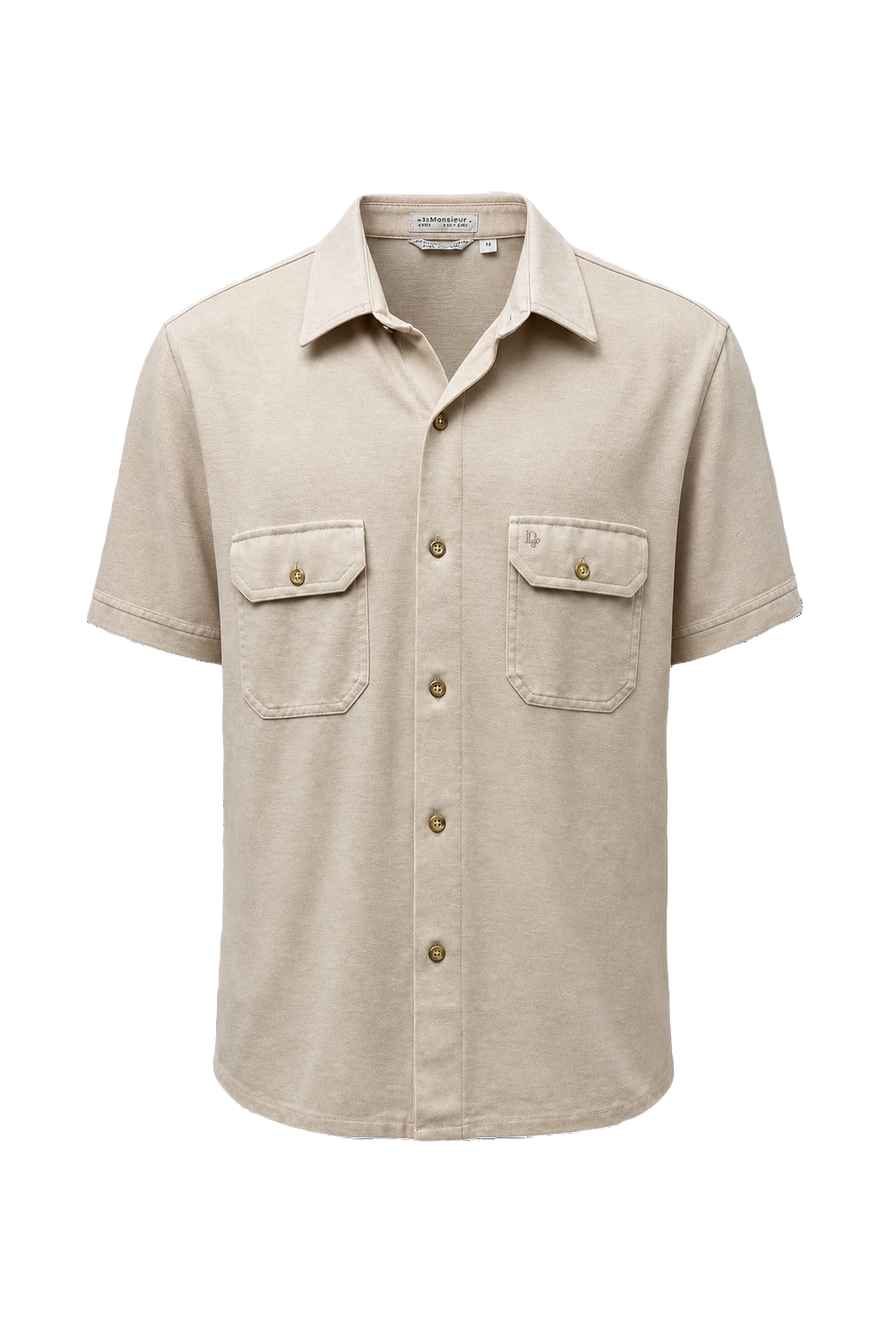 1980s Cream Cotton Blend Shirt - Front View