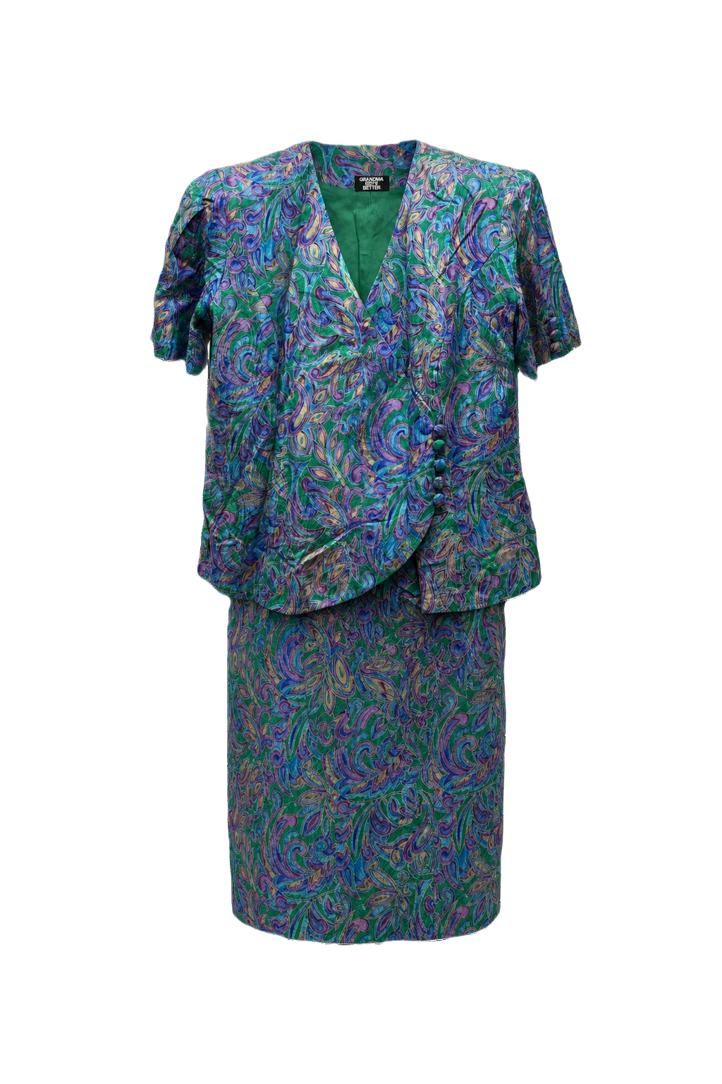 1980s Multicolored Silk Blend Set - Front View