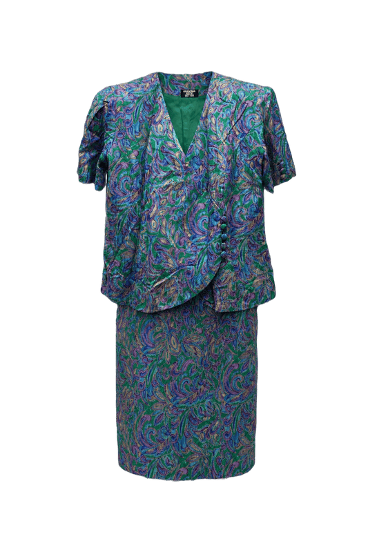1980s Multicolored Silk Blend Set - Front View