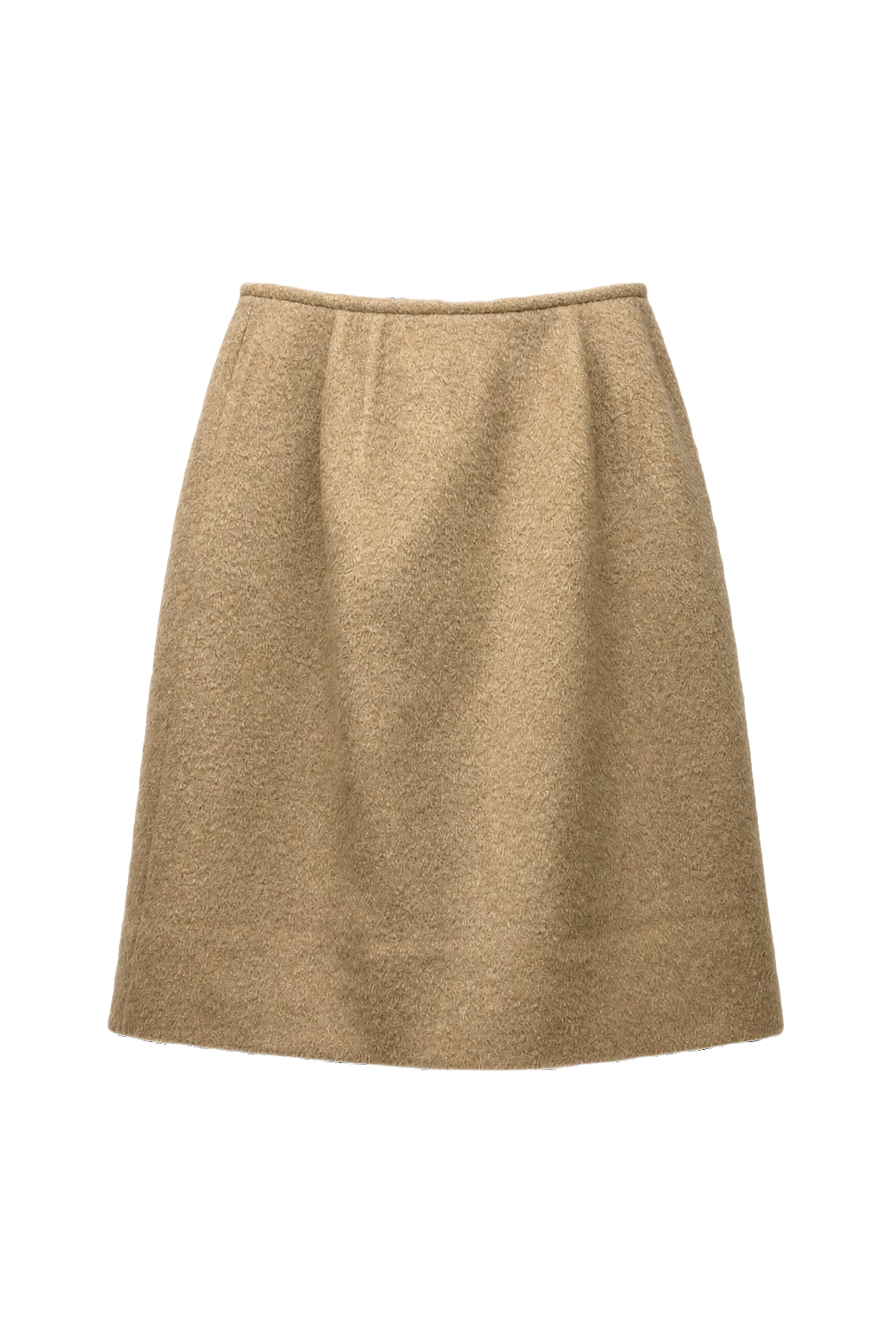 1960s Beige Wool Blend Skirt - Front View