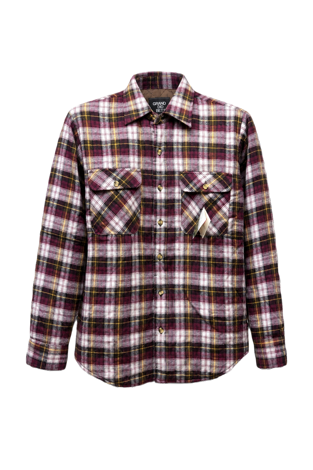 1990s Purple Cotton Blend Flannel Shirt - Front View
