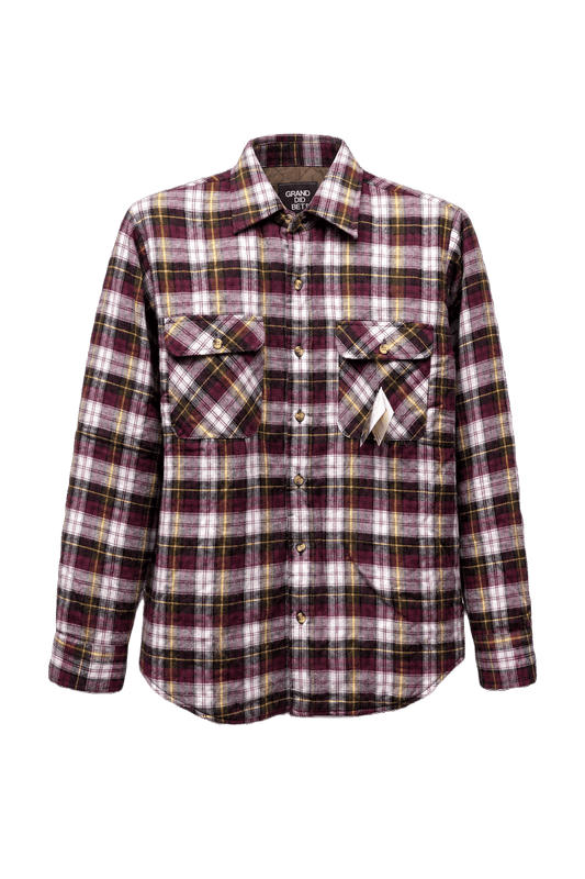 1990s Purple Cotton Blend Flannel Shirt - Front View
