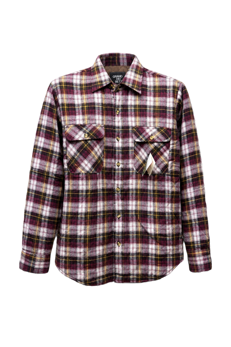 1990s Purple Cotton Blend Flannel Shirt - Front View