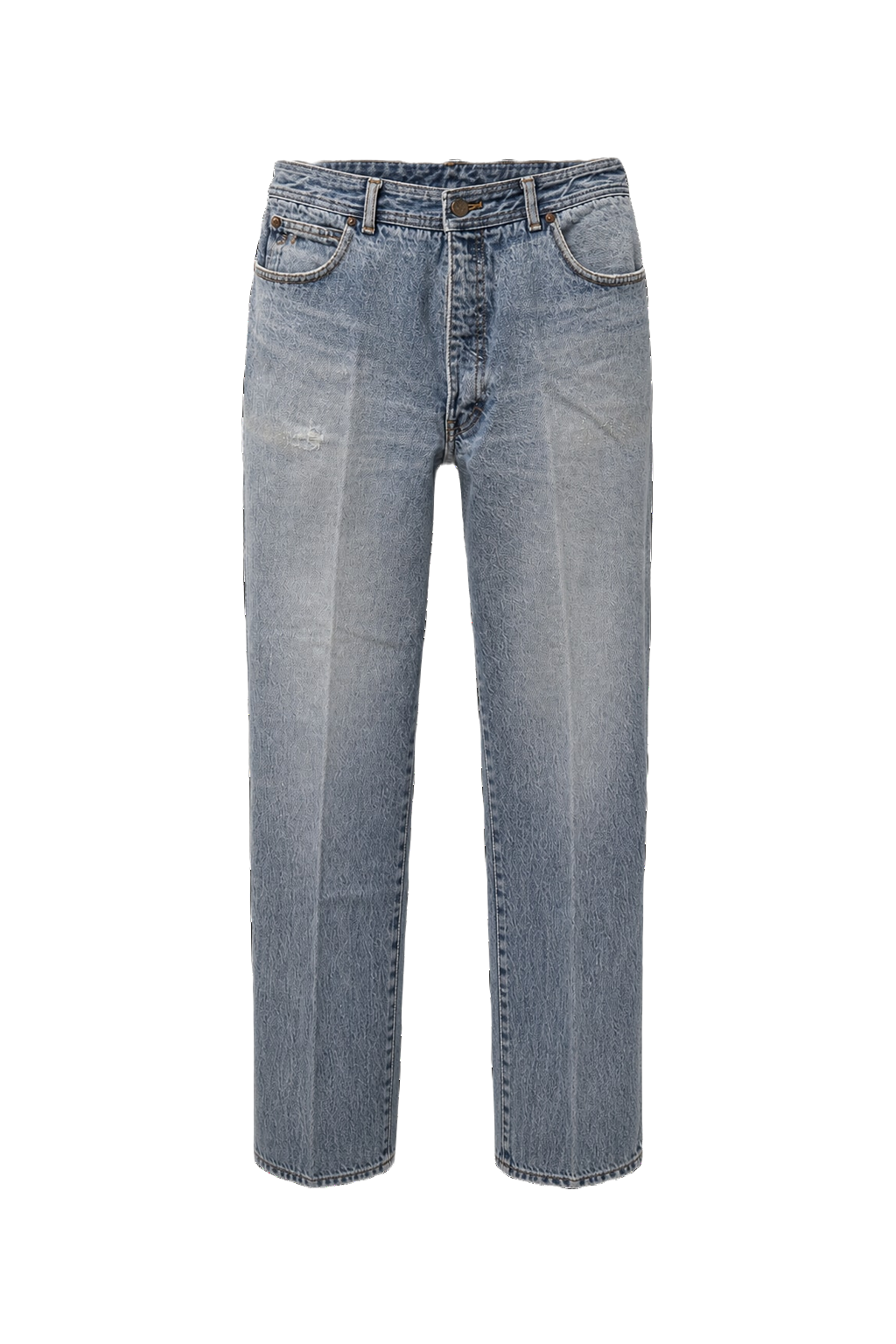 1990s Light Blue Cotton Denim Jeans - Front View