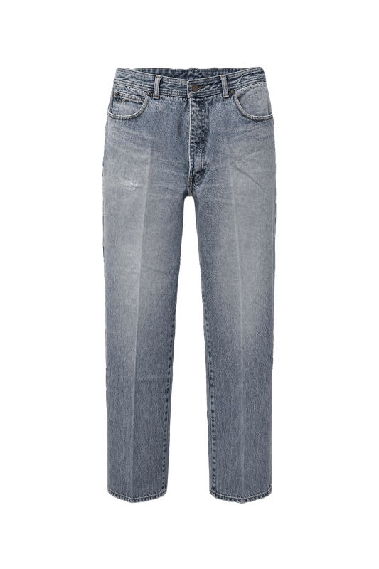 1990s Light Blue Cotton Denim Jeans - Front View