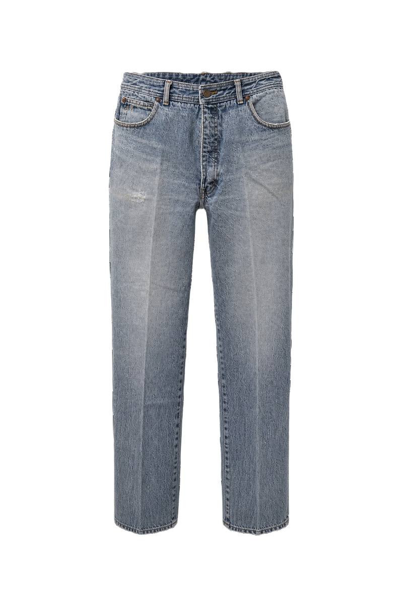 1990s Light Blue Cotton Denim Jeans - Front View