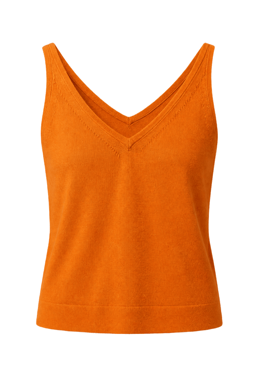 1990s Orange Cotton Tank Top - Front View