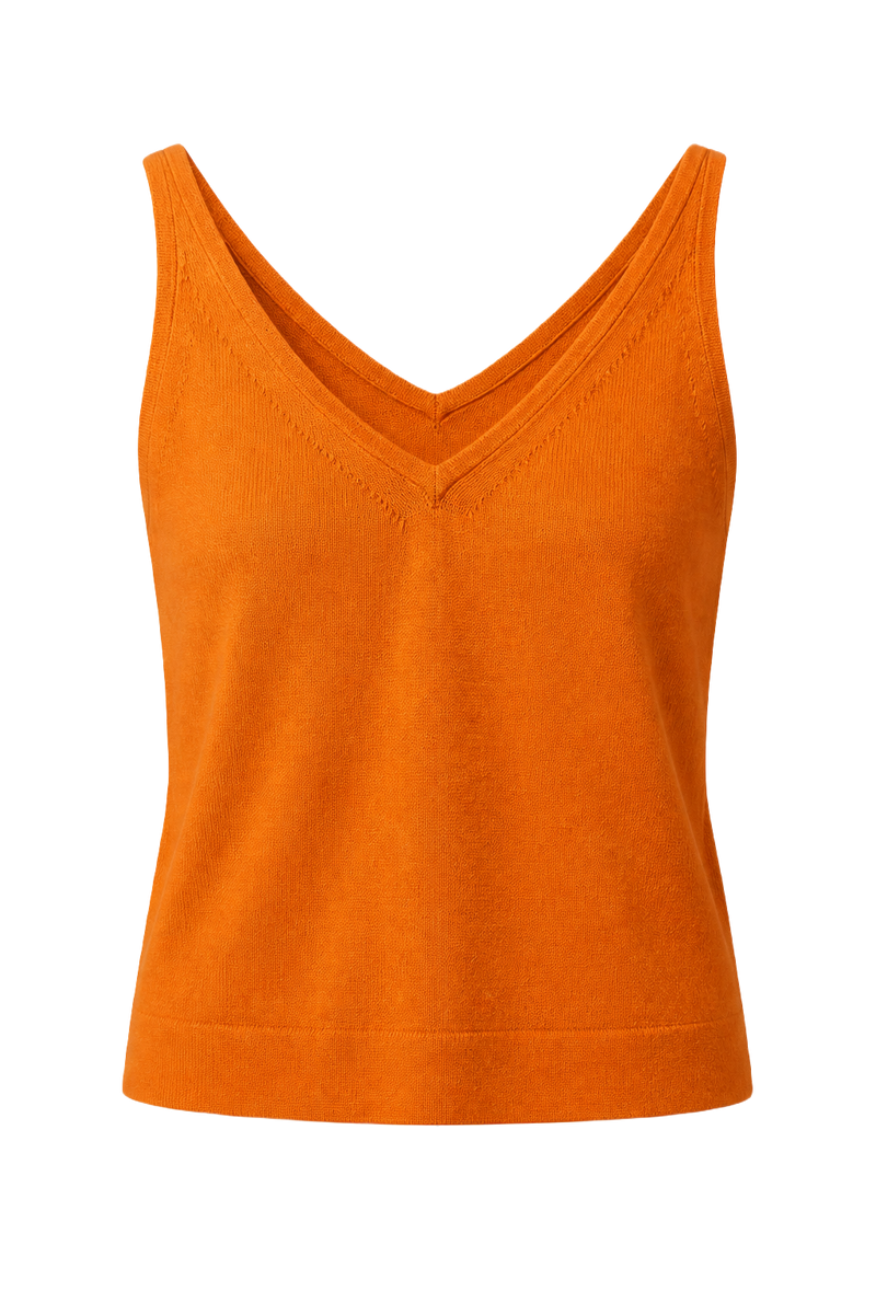 1990s Orange Cotton Tank Top - Front View