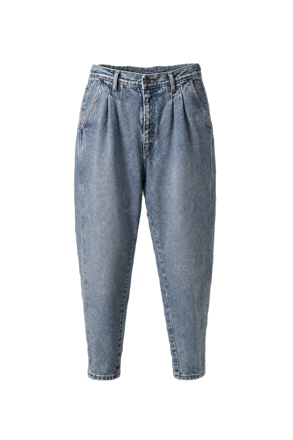 1980s Light Blue Cotton Denim Jeans - Front View