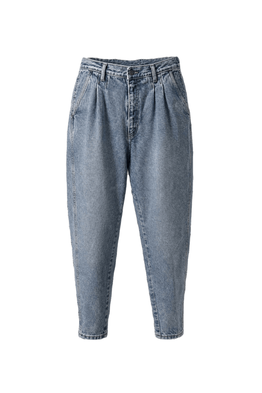 1980s Light Blue Cotton Denim Jeans - Front View