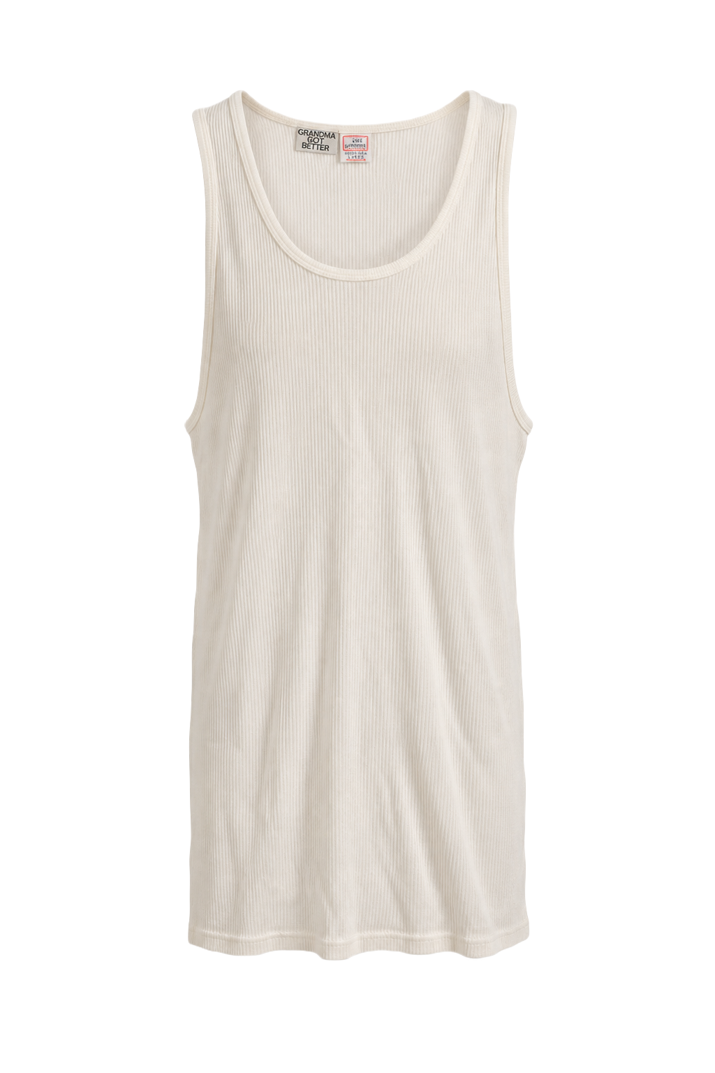 1990s White Cotton Tank Top - Front View