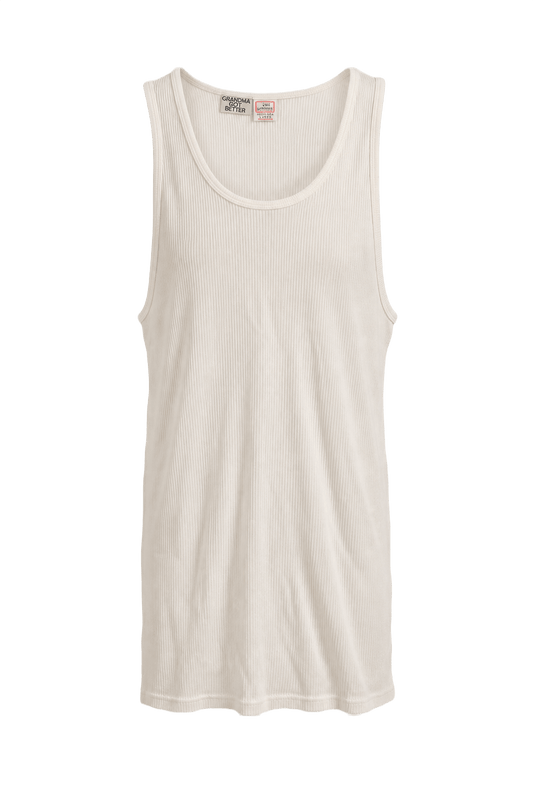 1990s White Cotton Tank Top - Front View