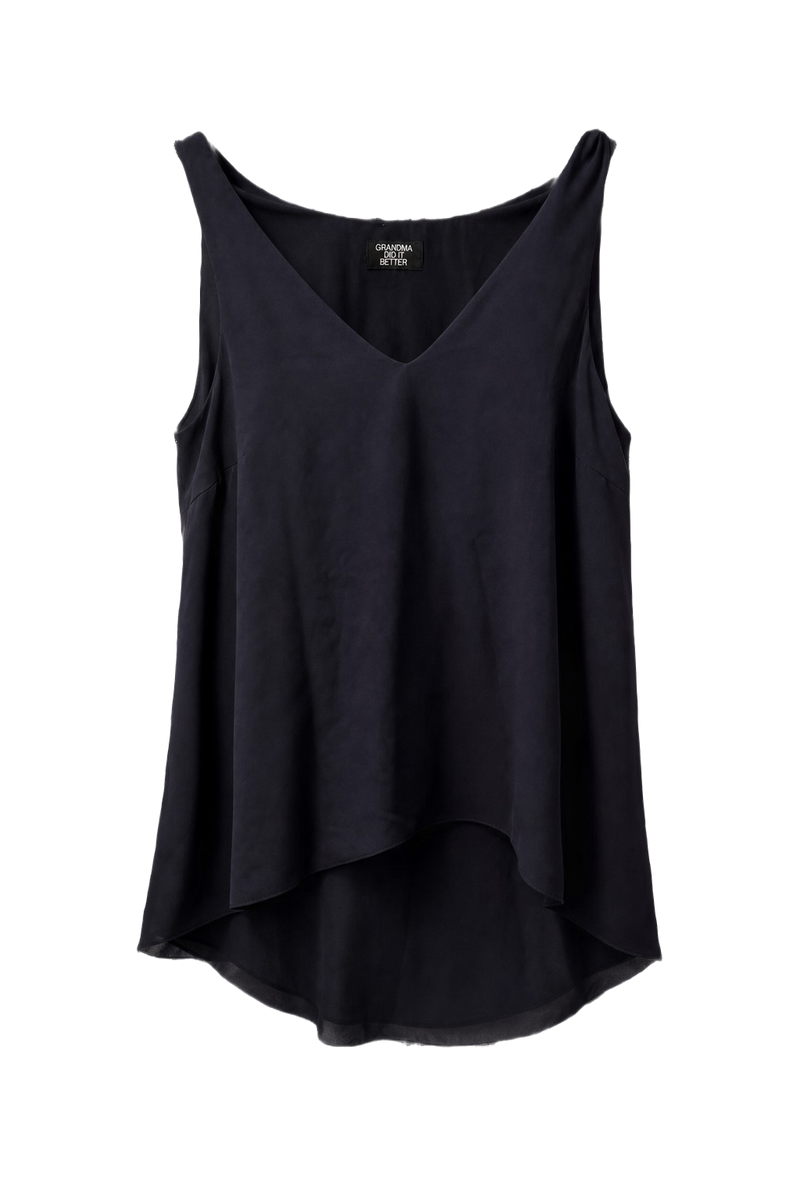 1990s Black Cotton Tank Top - Front View