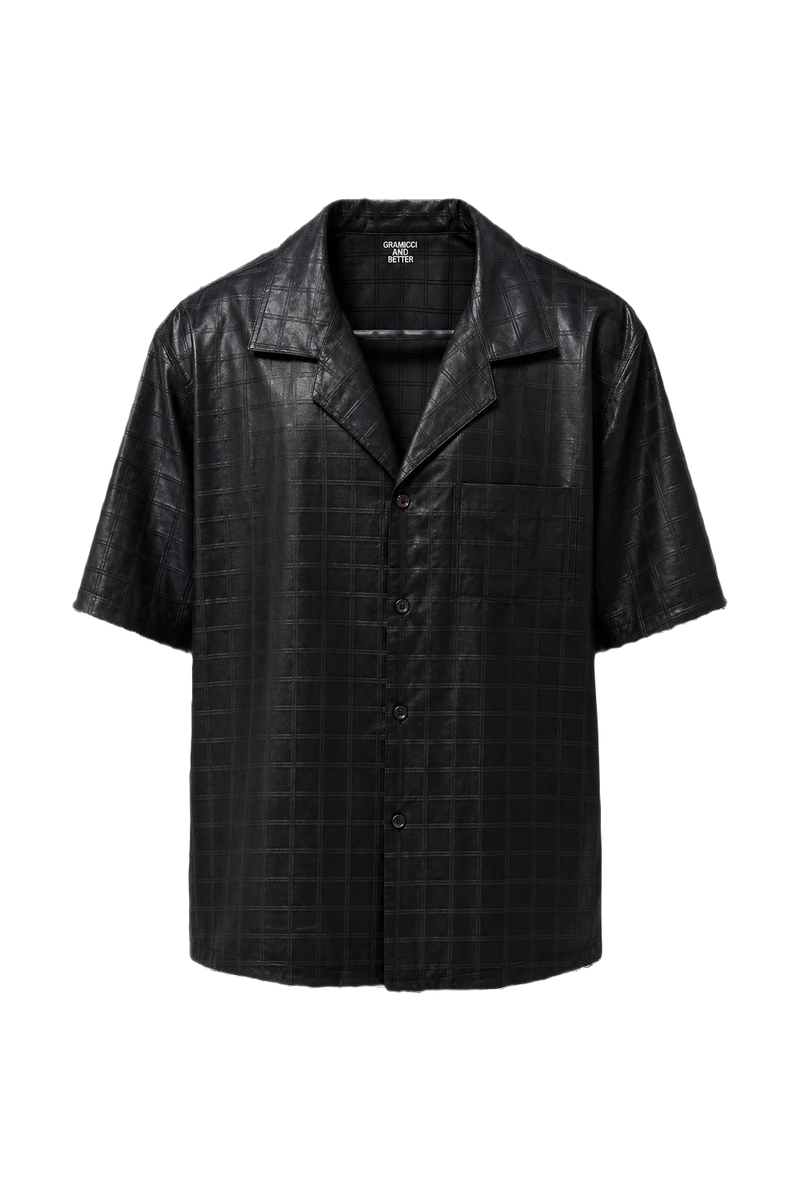 1990s Black Satin Shirt - Front View