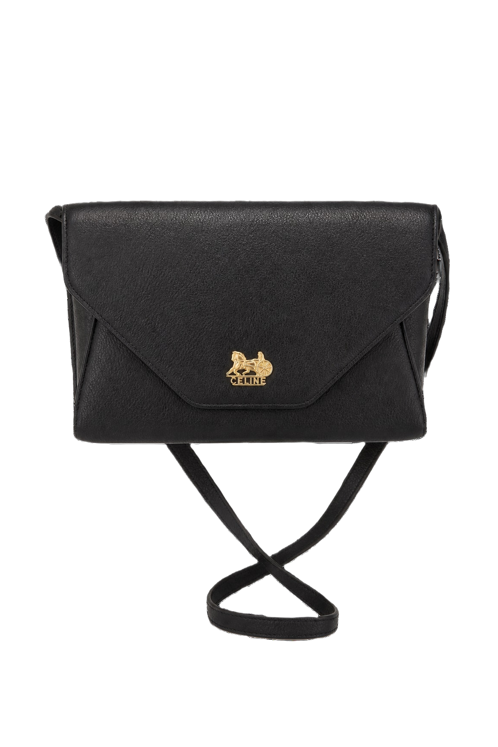 1980s Black Leather Bag - Front View