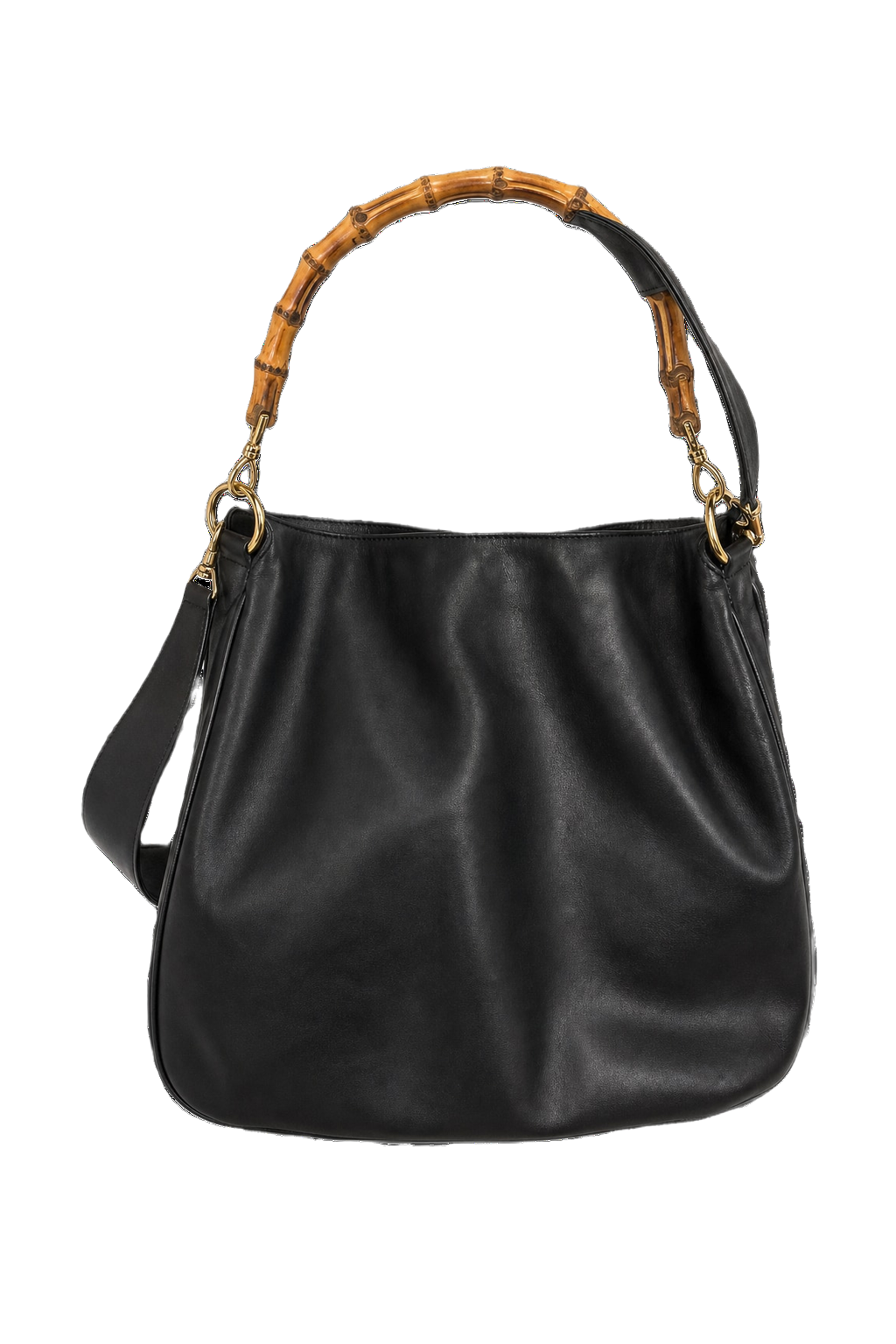 1980s Black Leather Bag - Front View