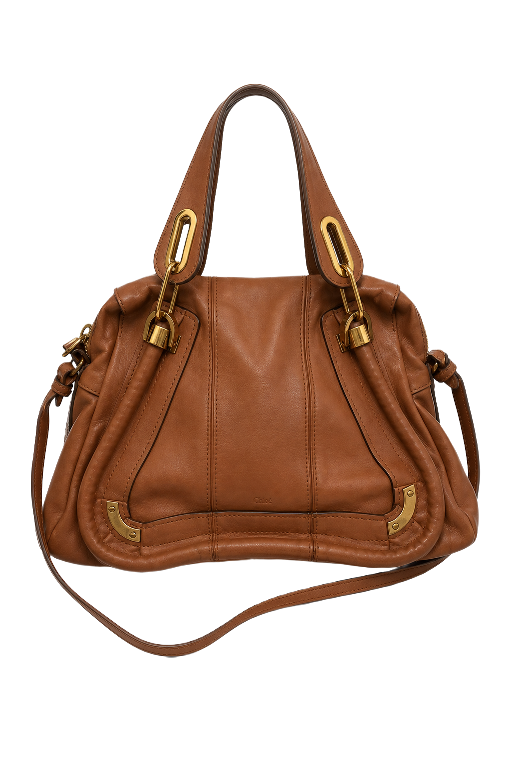 1980s Brown Leather Bag - Front View
