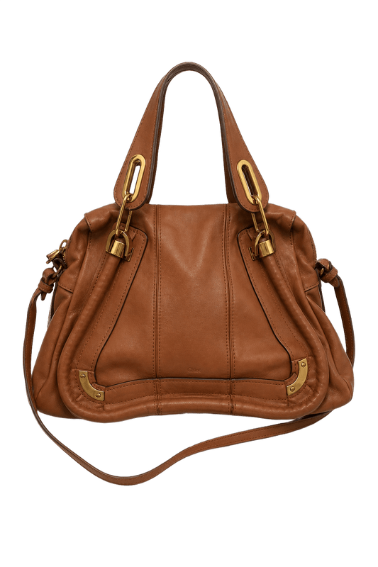 1980s Brown Leather Bag - Front View