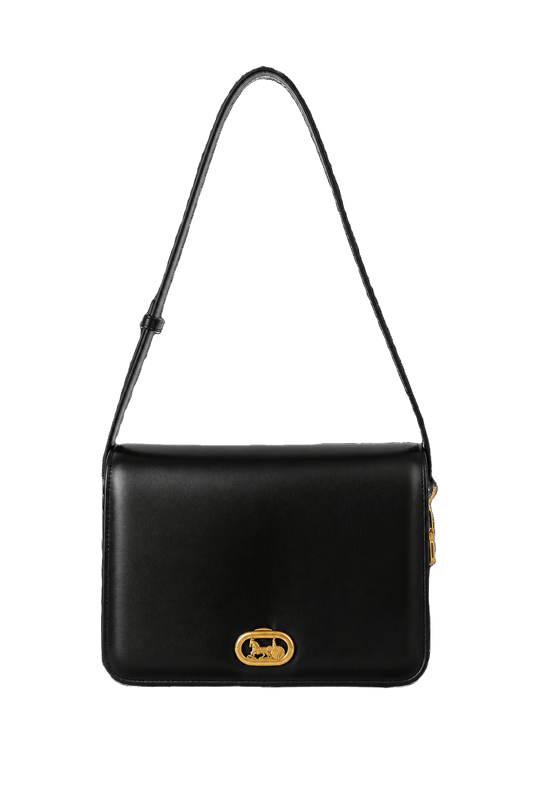 1980s Black Leather Bag - Front View
