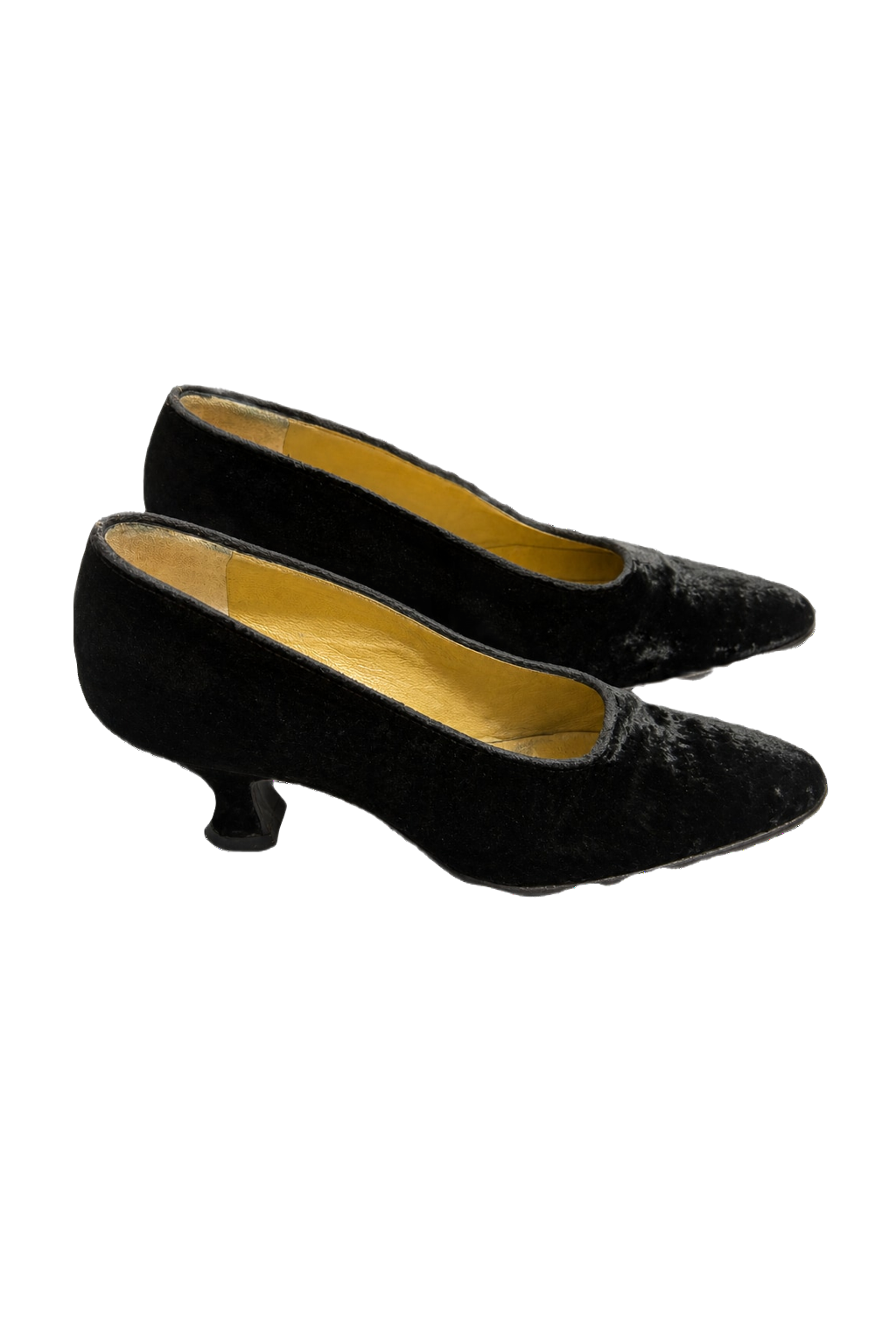 1970s Black Velvet Shoes - Front View
