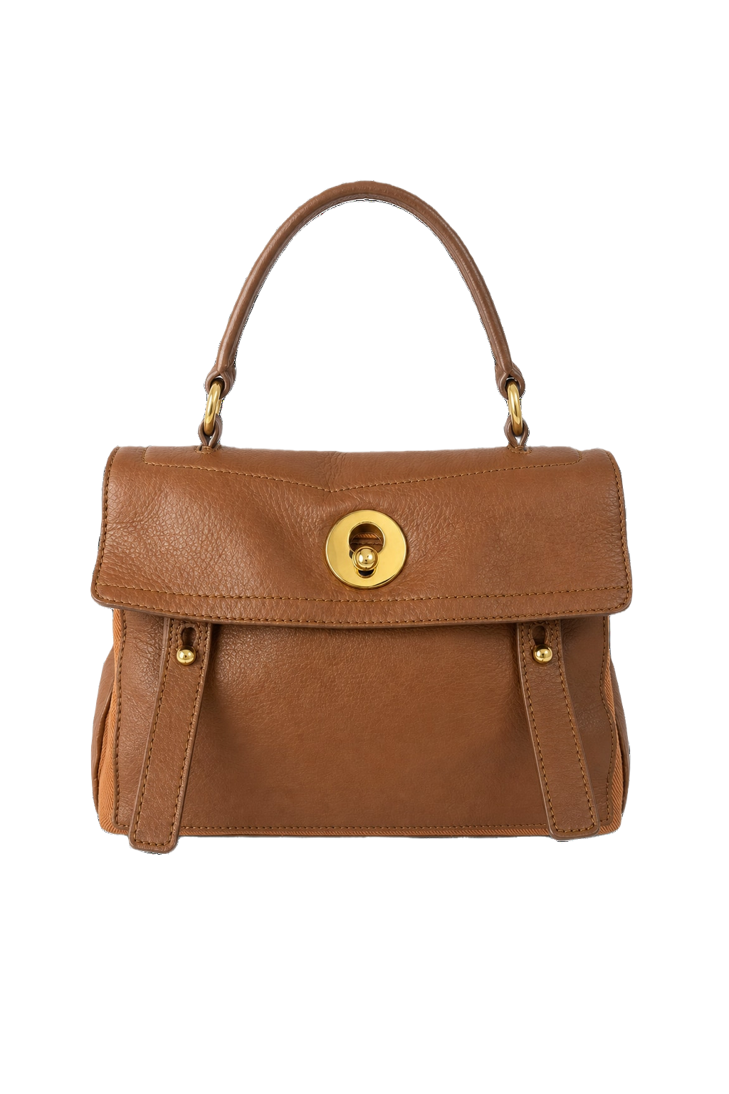 1980s Brown Leather Bag - Front View