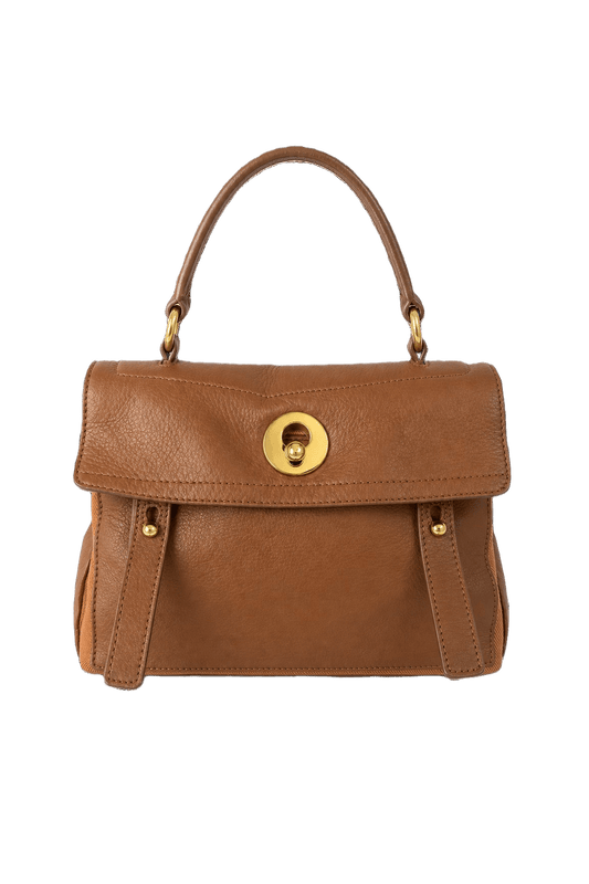 1980s Brown Leather Bag - Front View